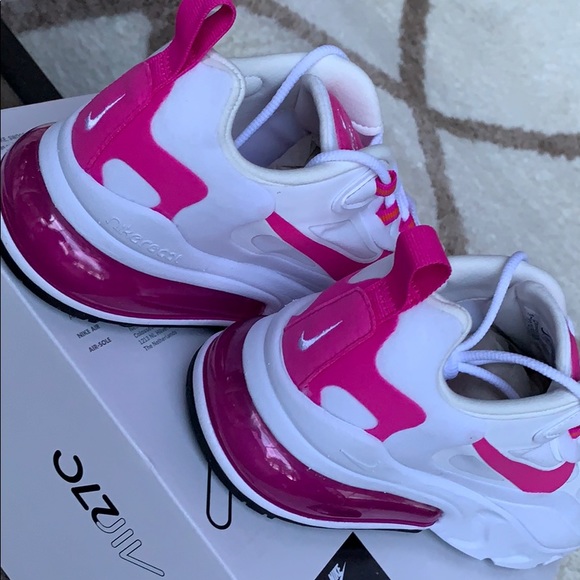 NIKE W AIR MAX 270 REACT WHITE/FIRE PINK-TEAM ORAN - Picture 11 of 16